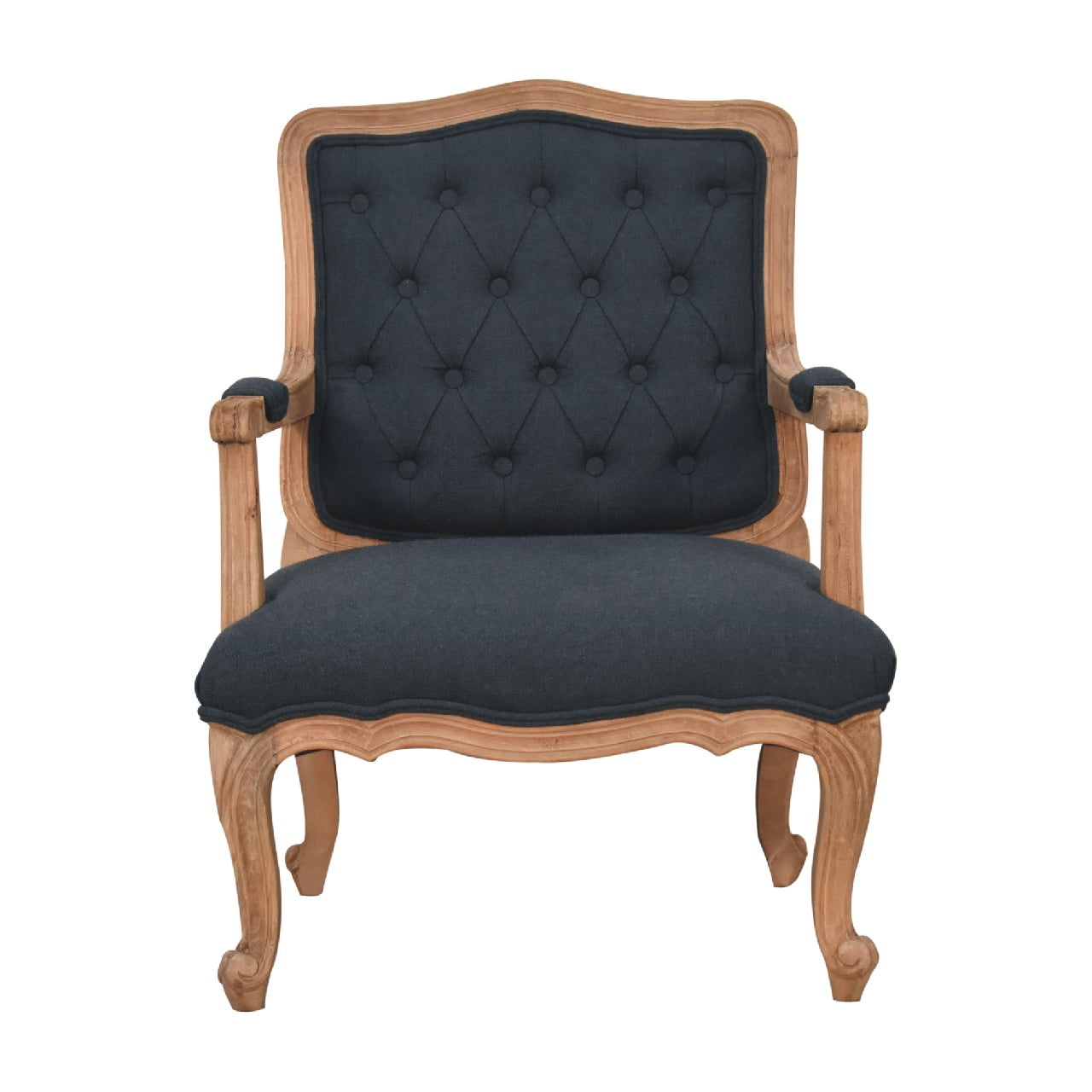 View Navy Blue Linen French Style Chair information