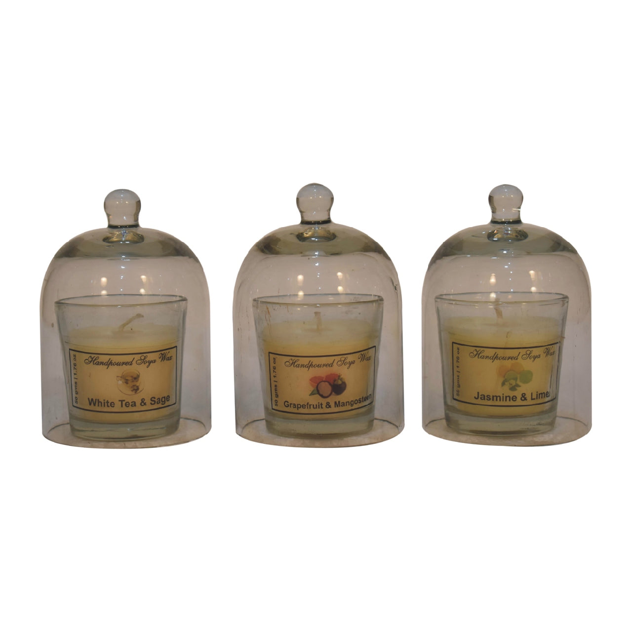View Round Candle Set of 3 White Tea Sage Grapefruit Mangosteen Jasmine Lime information