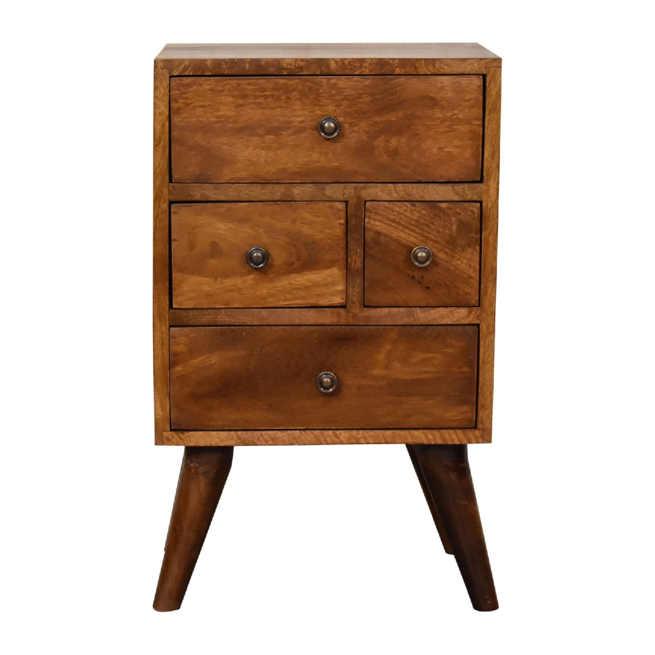 View Chestnut Nordic Style 4 Drawer Multi Bedside information