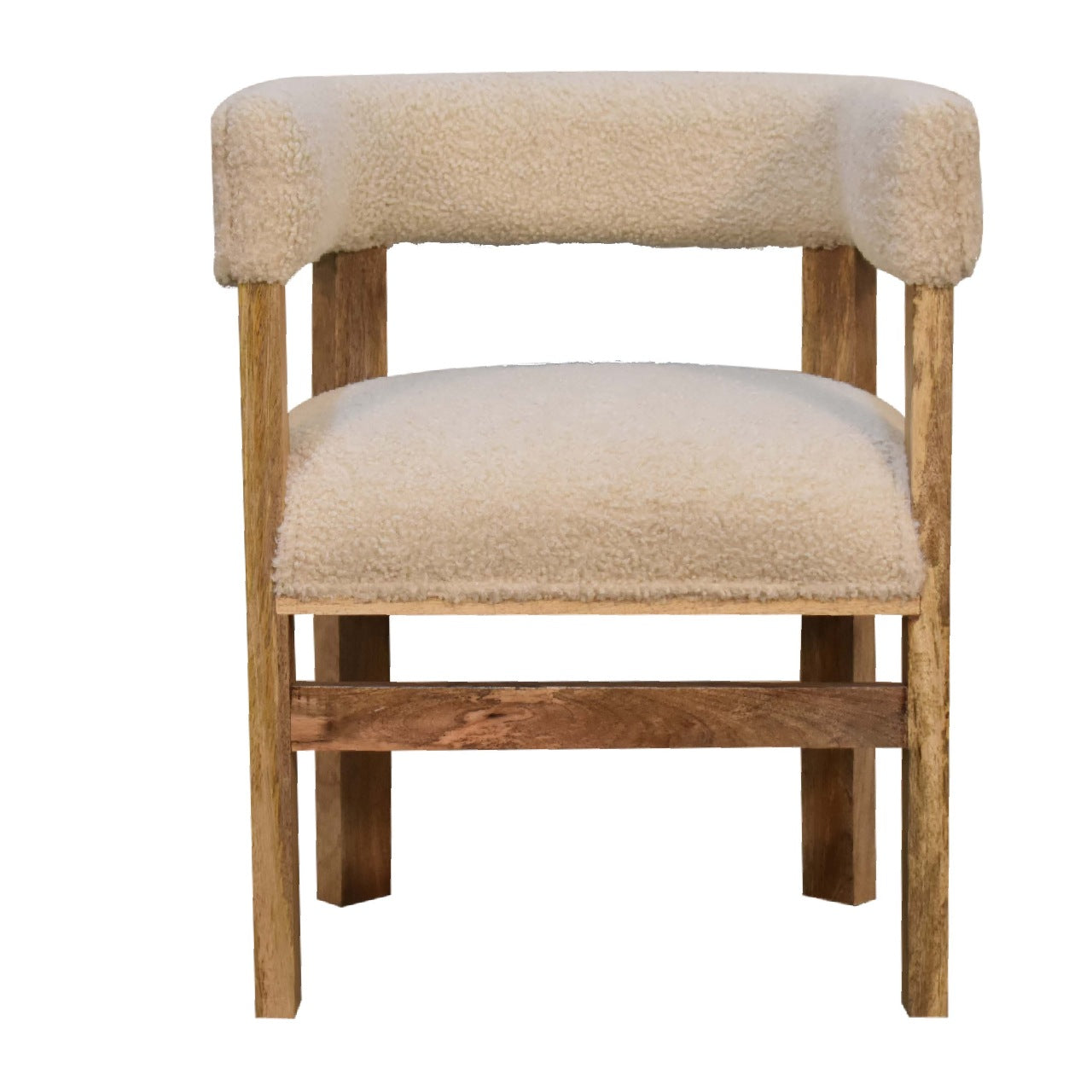 View Cream Bouclé Solid Wood Chair information