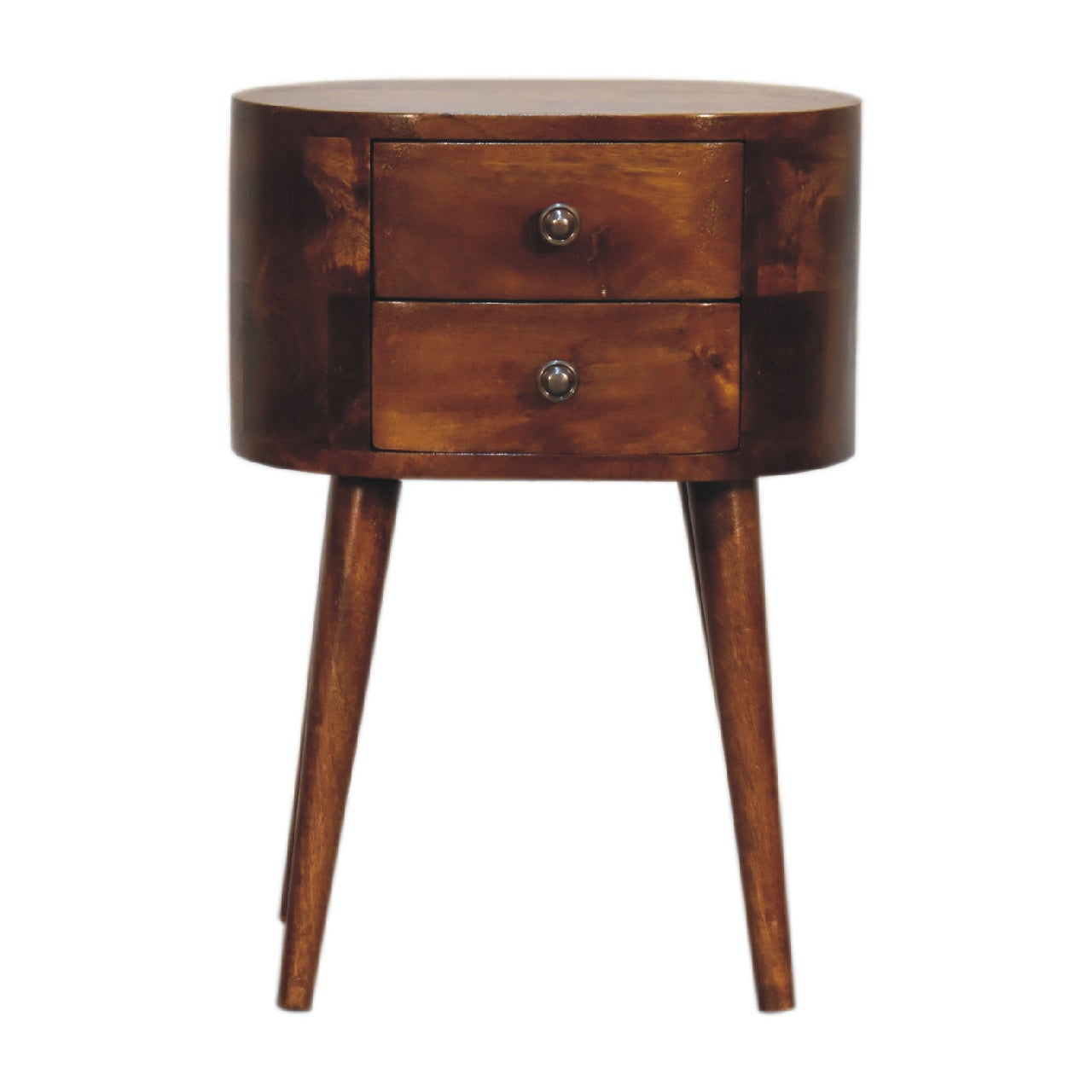 View Mini Chestnut Rounded Bedside Table information