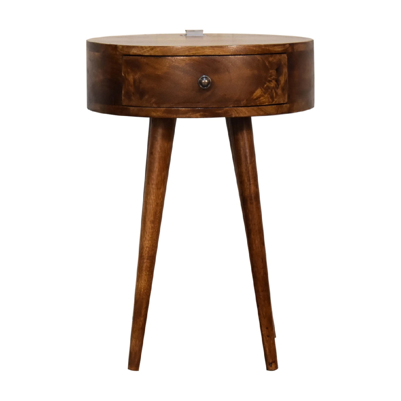 View Single Chestnut Rounded Bedside Table with Reading Light information