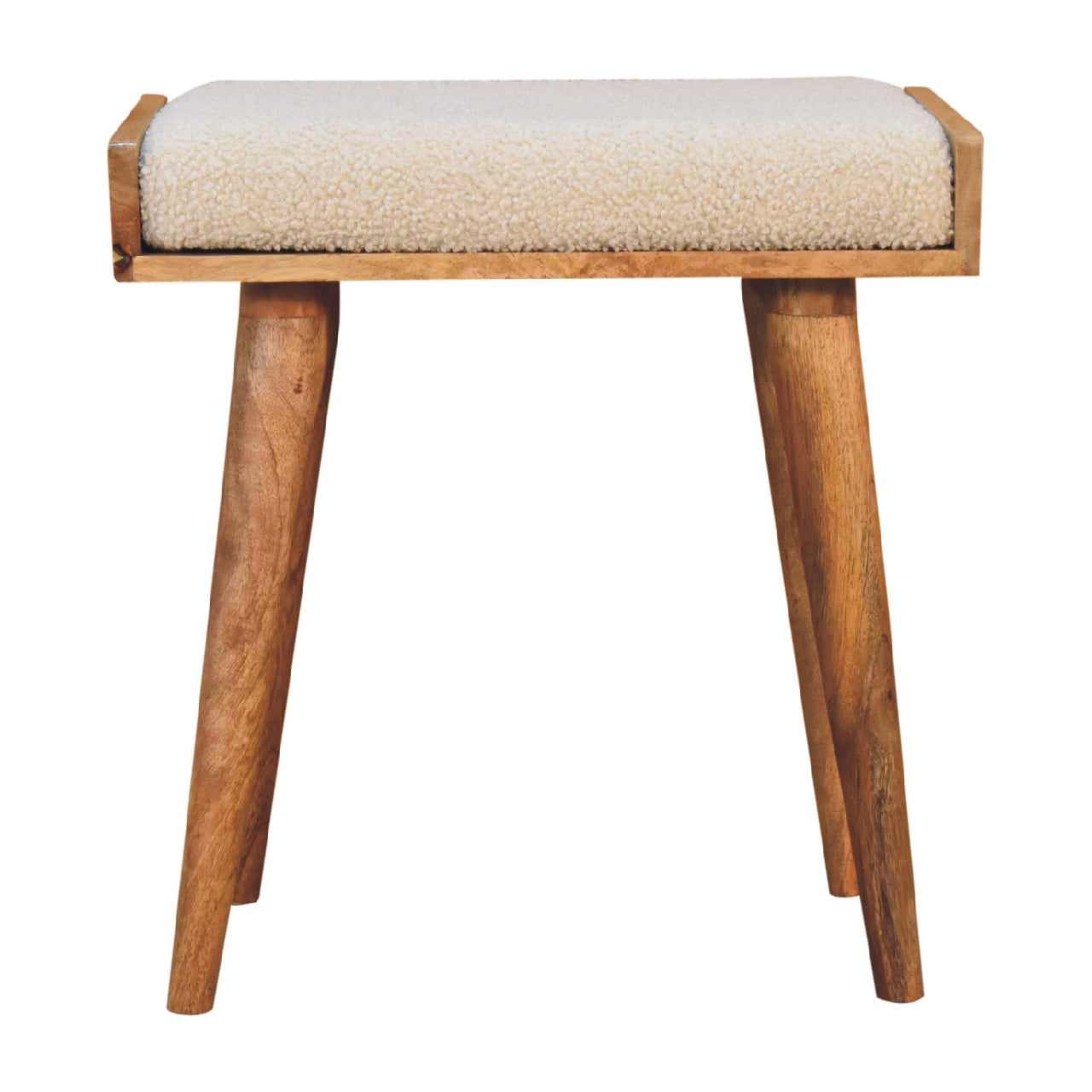 View Boucle Cream Tray Style Footstool information