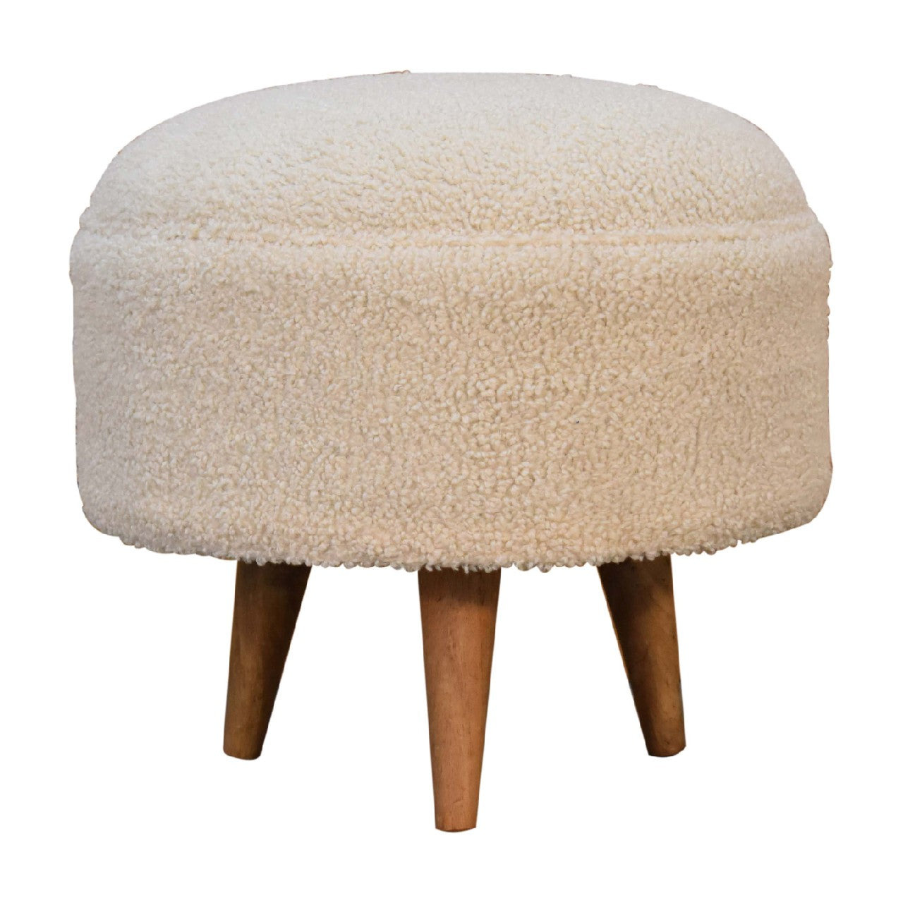 View Cream Boucle Rounded Footstool information