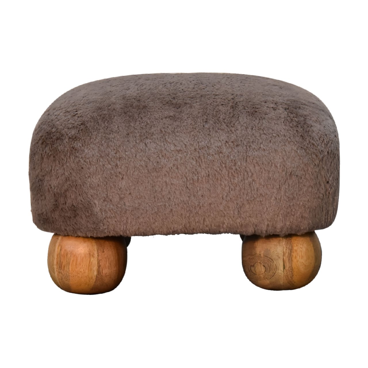 View Mocha Faux Fur Nordic Footstool information