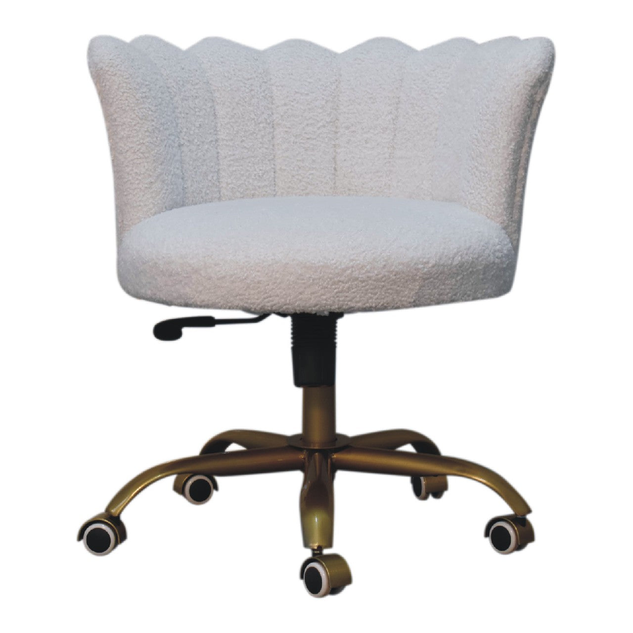 View White Boucle Swivel Chair information