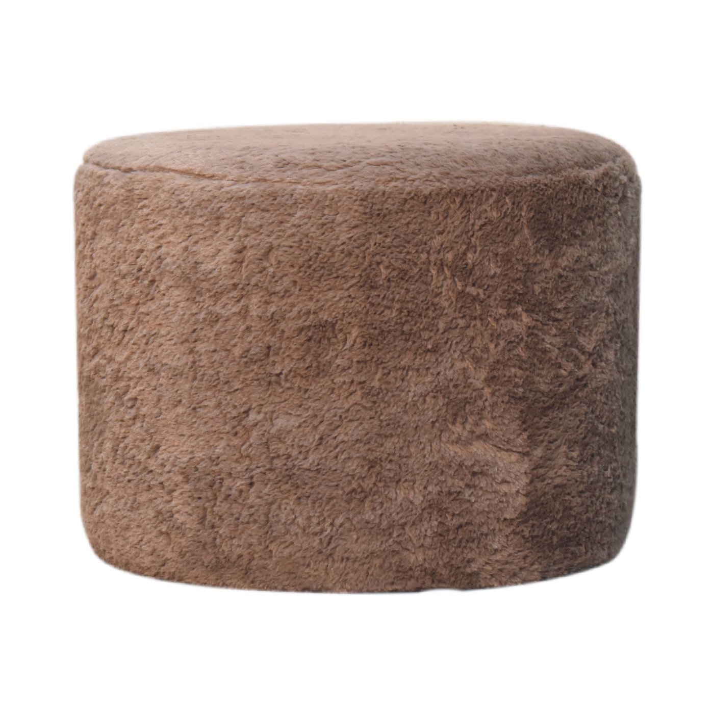 View Mocha Faux Fur Round Footstool information