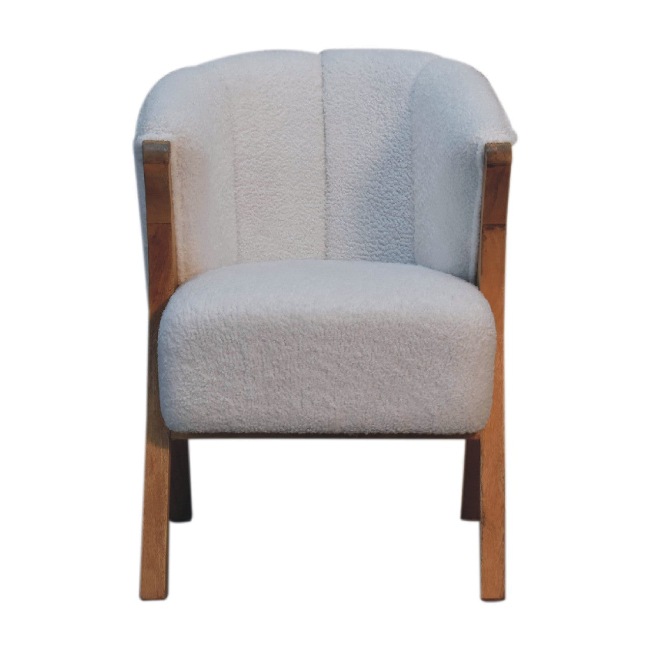 View White Boucle Minimalistic Chair information