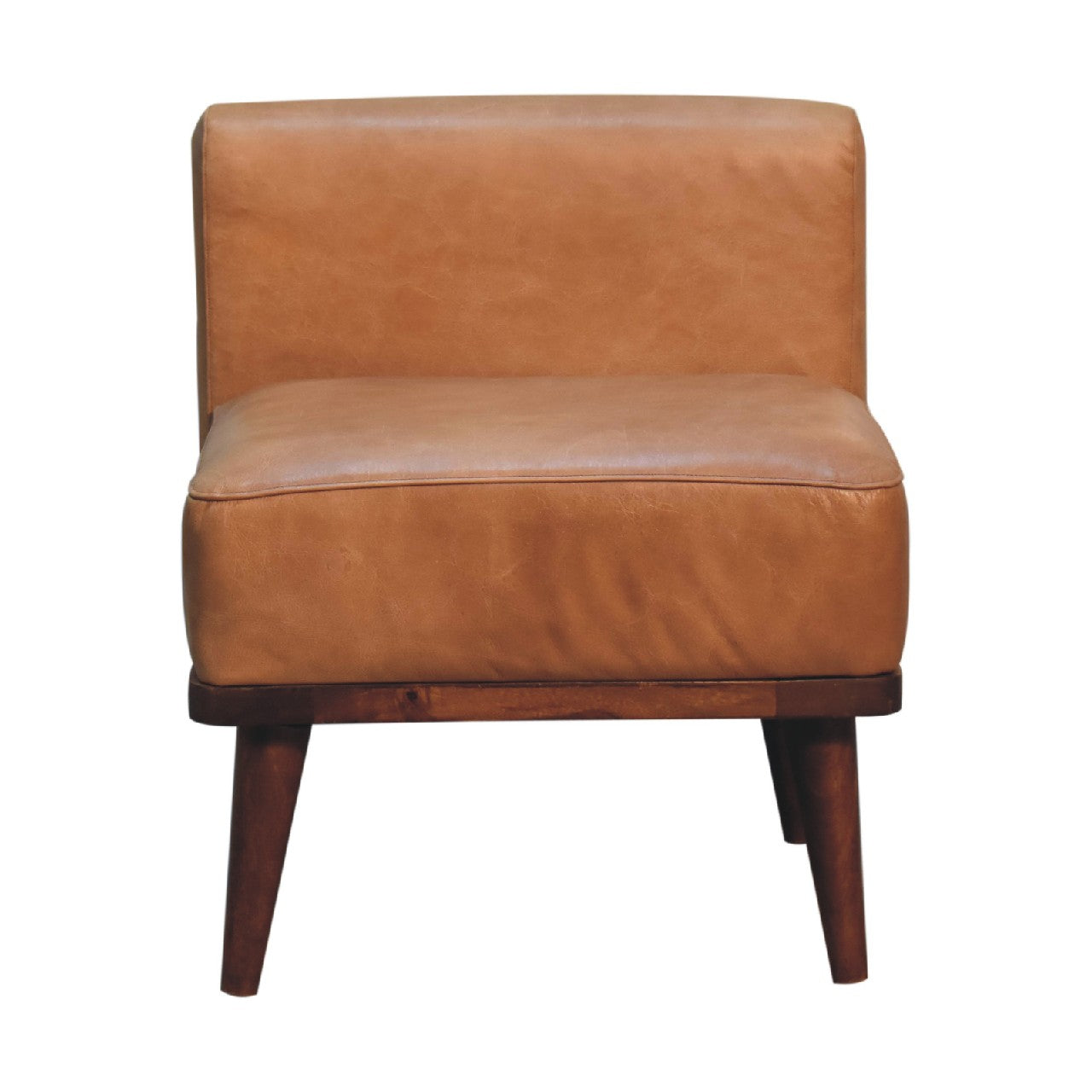 View Tan Buffalo Leather Footstool with Backrest information