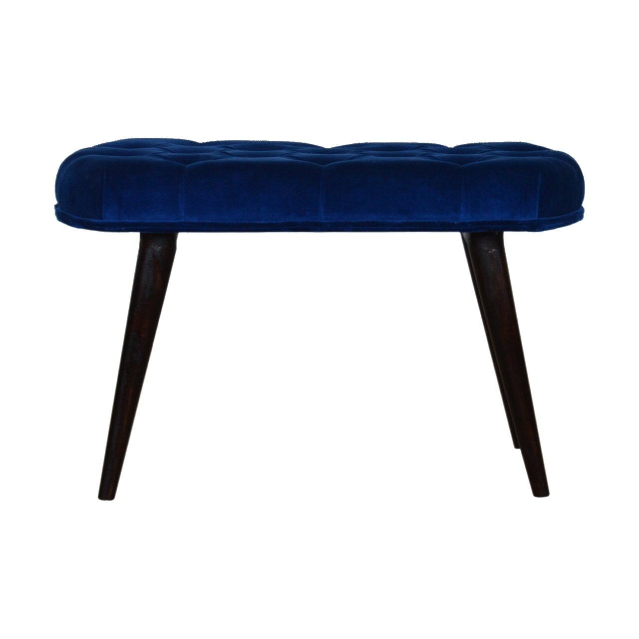 View Royal Blue Cotton Velvet Deep Button Bench information