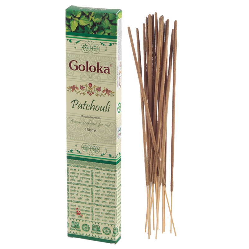 View 12x Goloka Masala Incense Sticks Patchouli information