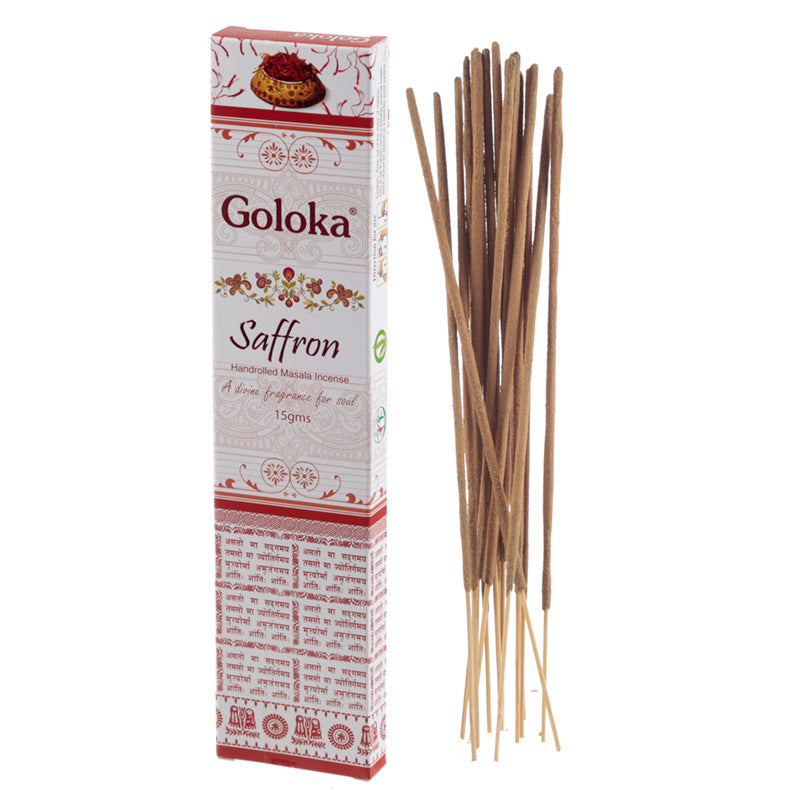 View 12x Goloka Masala Incense Sticks Saffron information