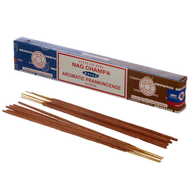 View 12x Satya Incense Sticks Nag Champa Aromatic Frankincense information