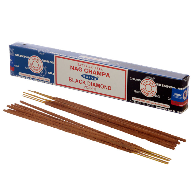 View 12x Satya Incense Sticks Nag Champa Black Diamond information