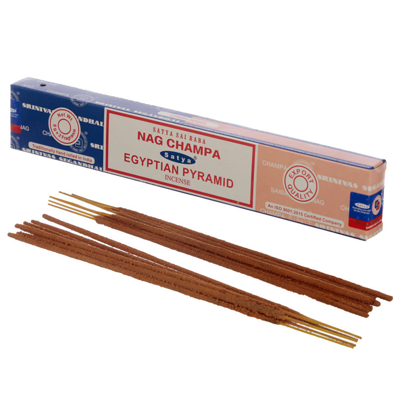 View 12x Satya Incense Sticks Nag Champa Egyptian Pyramid information