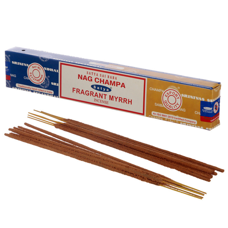 View 12x Satya Incense Sticks Nag Champa Fragrant Myrrh information
