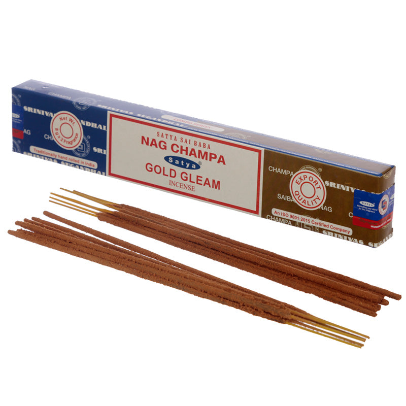 View 12x Satya Incense Sticks Nag Champa Gold Gleam information