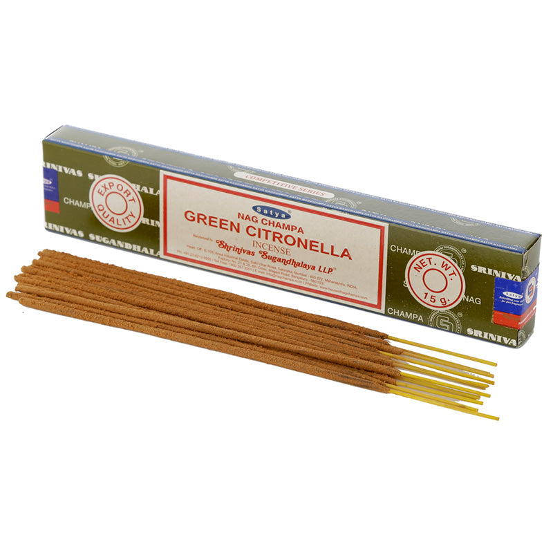 View 12x Nag Champa Sayta Green Citronella Incense Sticks information