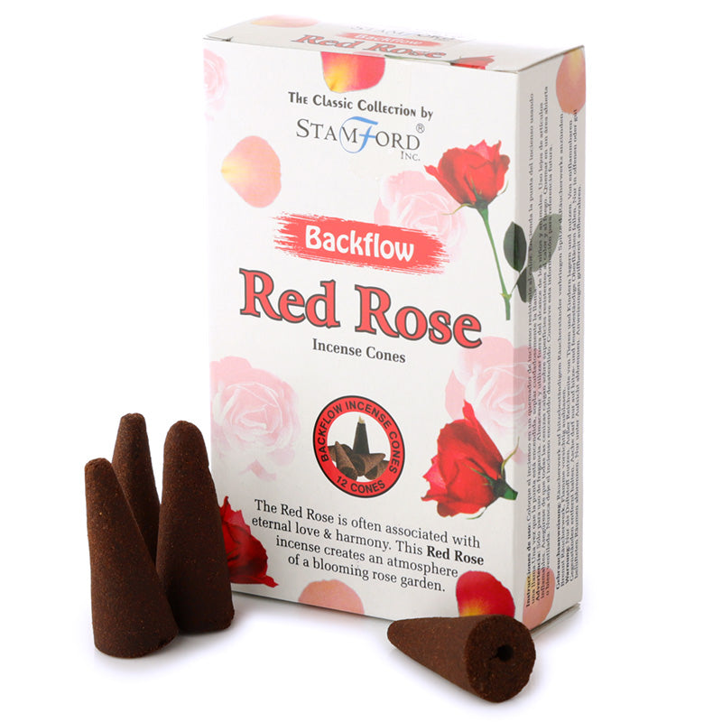 View 12x Stamford Backflow Incense Cones Red Rose information