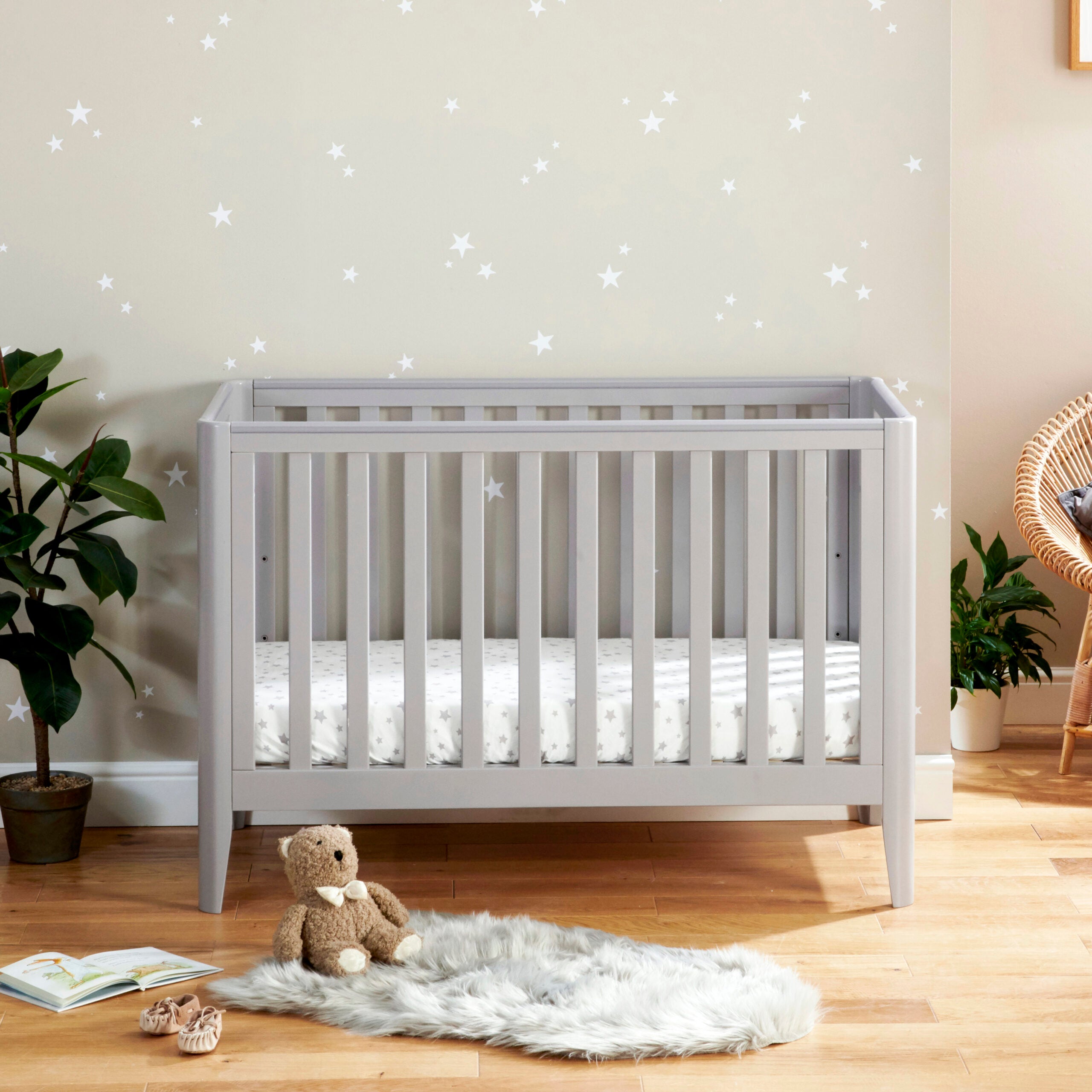 View Babymore Iris Cot Bed Grey information