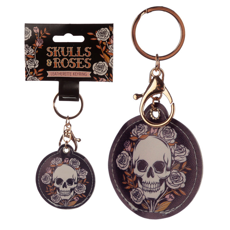 View Fun Leatherette Skulls and Roses Keyring information