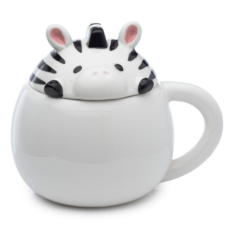 View Peeping Lid Ceramic Lidded Animal Mug Adoramals Zebra information