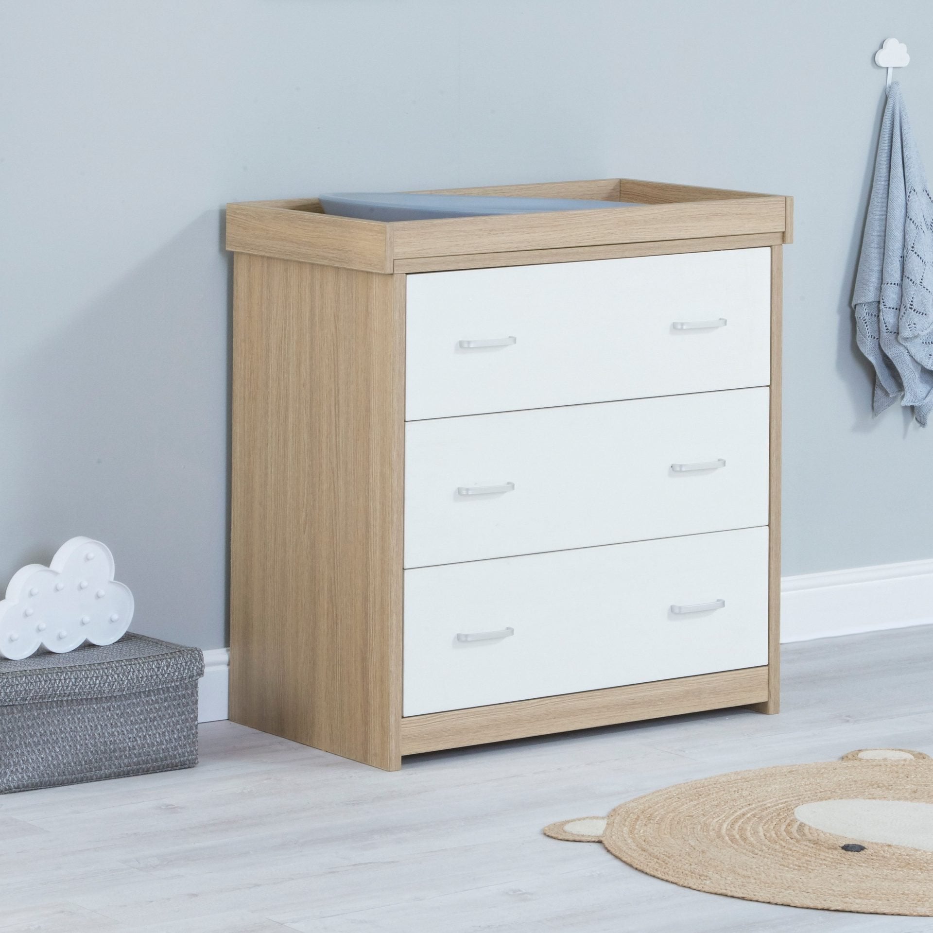 View Babymore Luno Veni Nursery Chest Changer White Oak information