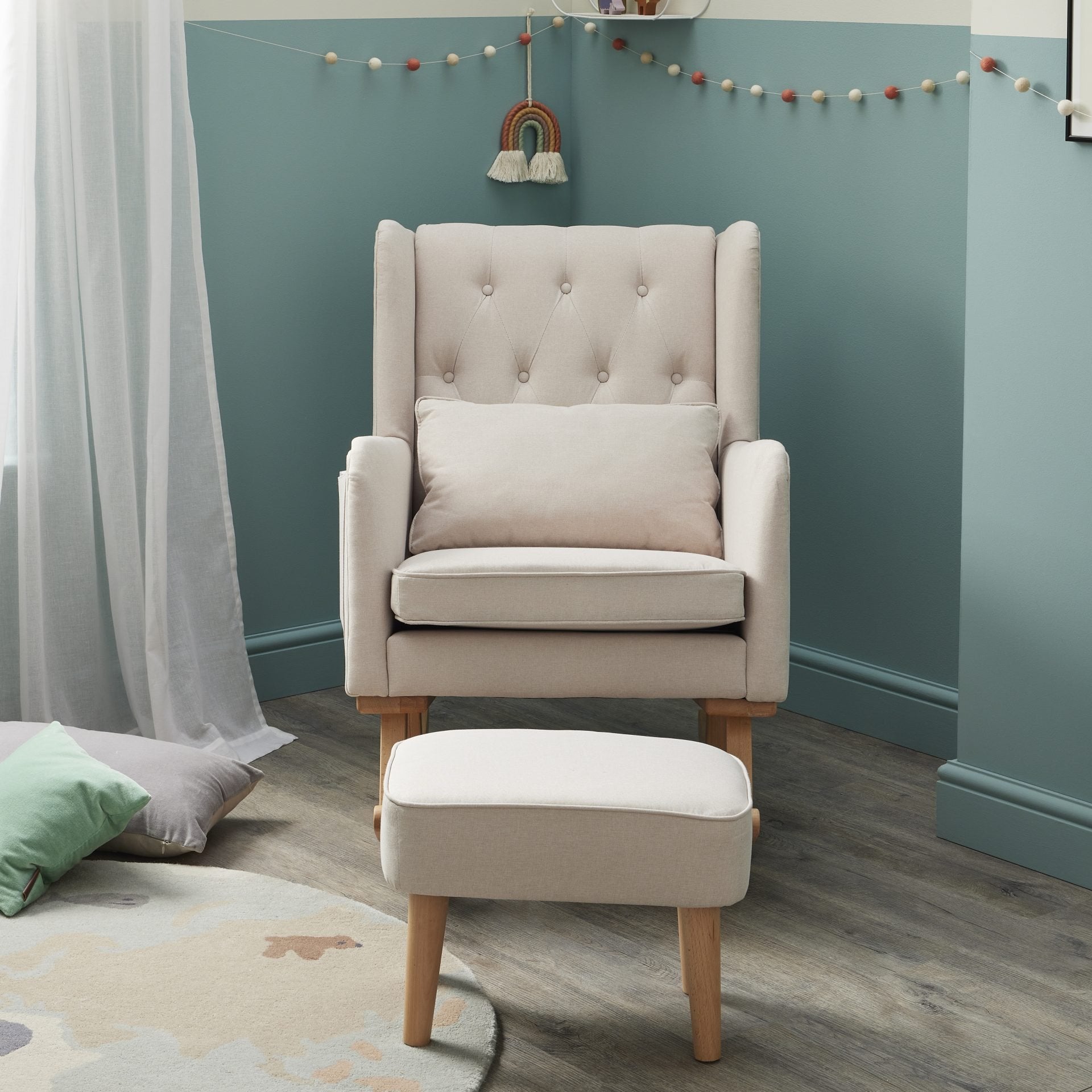 View Babymore Lux Nursing Chair with Footstool Cream information