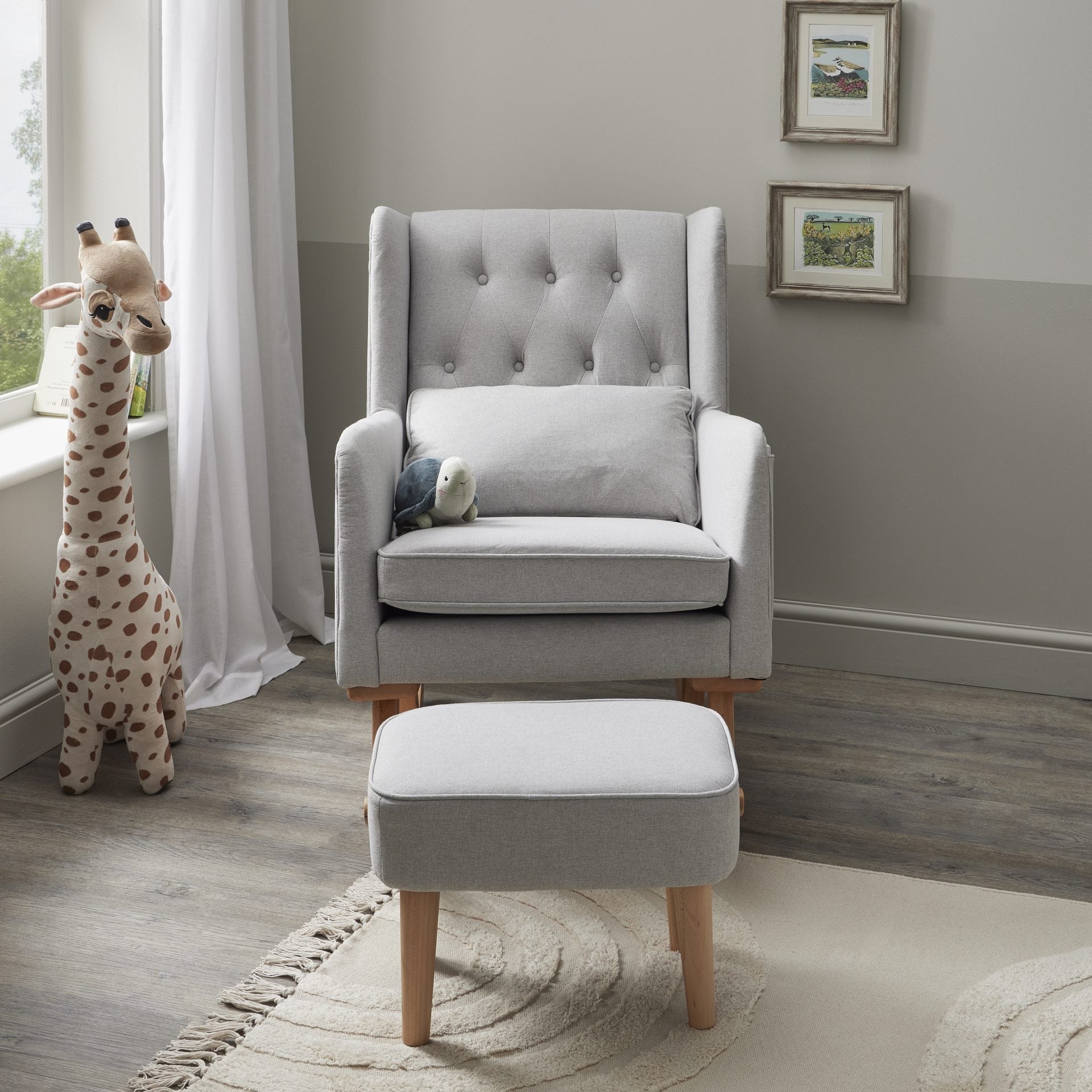 View Babymore Lux Nursing Chair with Footstool Grey information