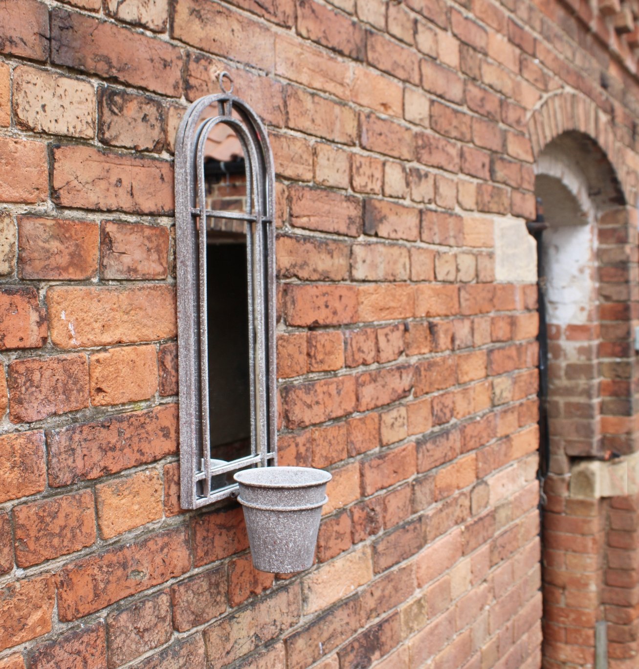 View Metal Wall Mirror with Planter information