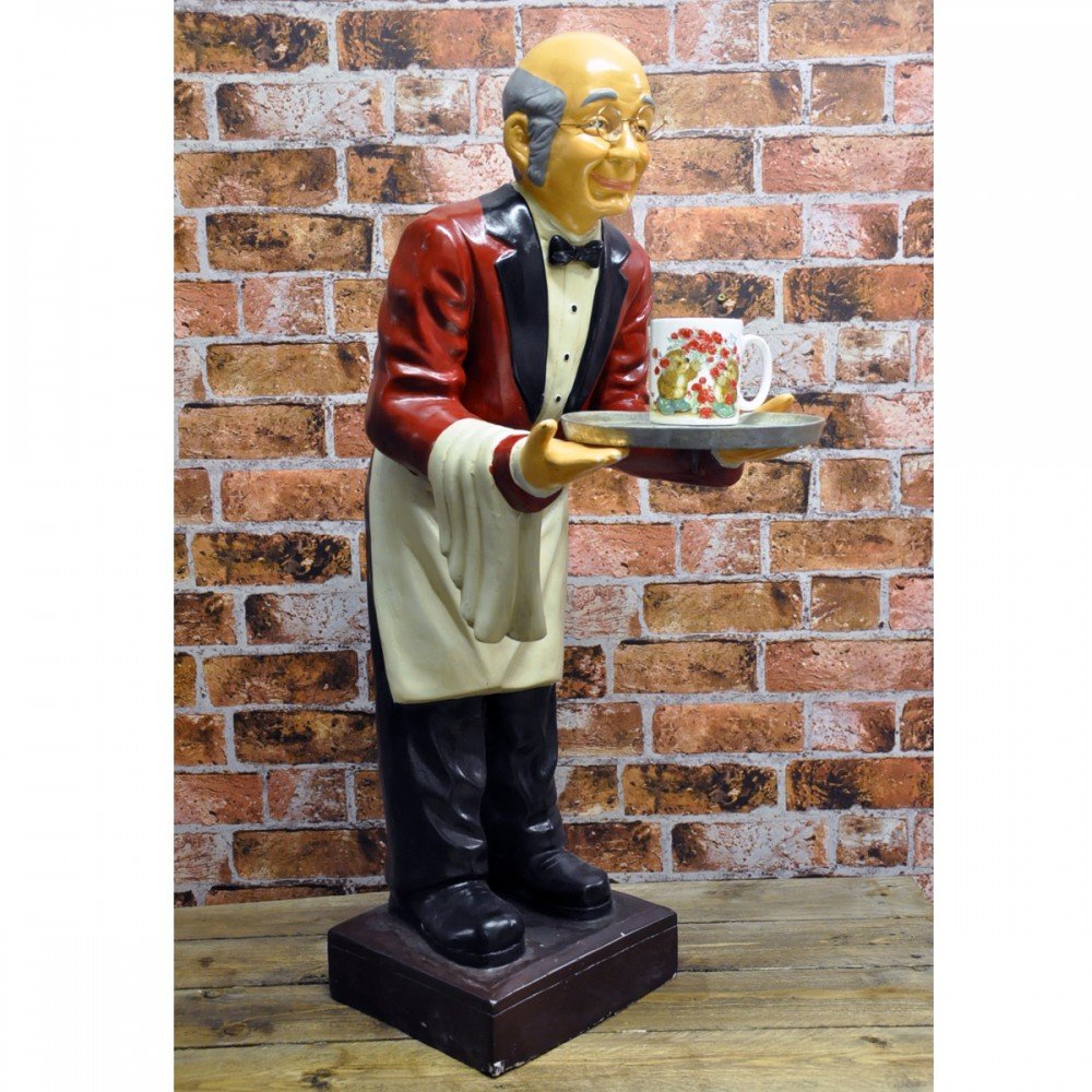 View Old Man Waiter with Tray 90cm information