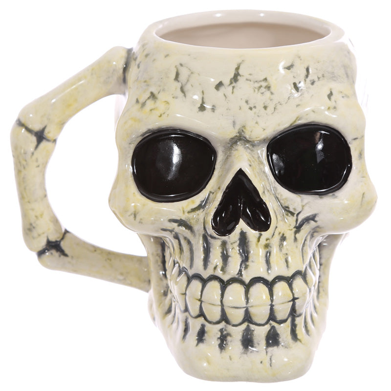 View Ceramic Shaped Head Mug Ancient Skull information