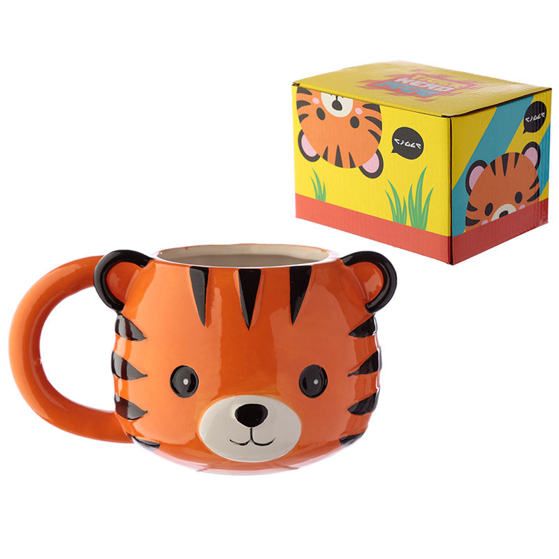 View Ceramic Shaped Head Mug Adoramals Tiger information