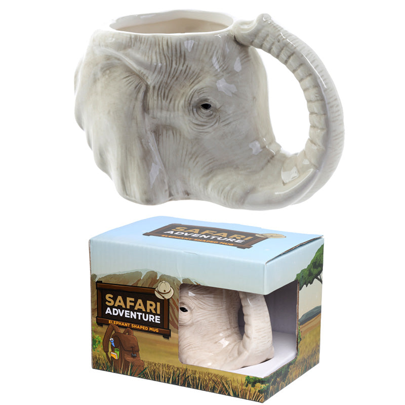 View Ceramic Shaped Head Mug Elephant information