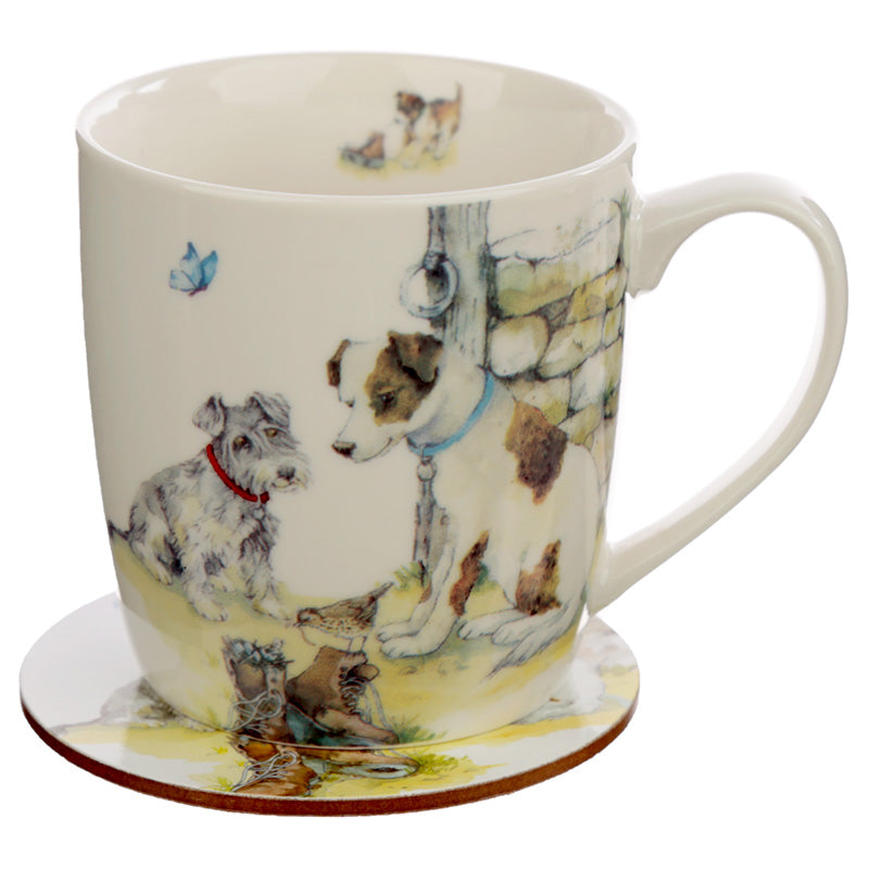 View Porcelain Mug and Coaster Gift Set Jan Pashley Dogs information