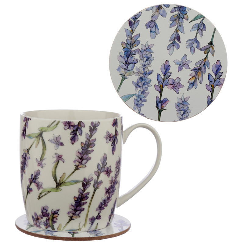 View Porcelain Mug and Coaster Gift Set Lavender Fields information