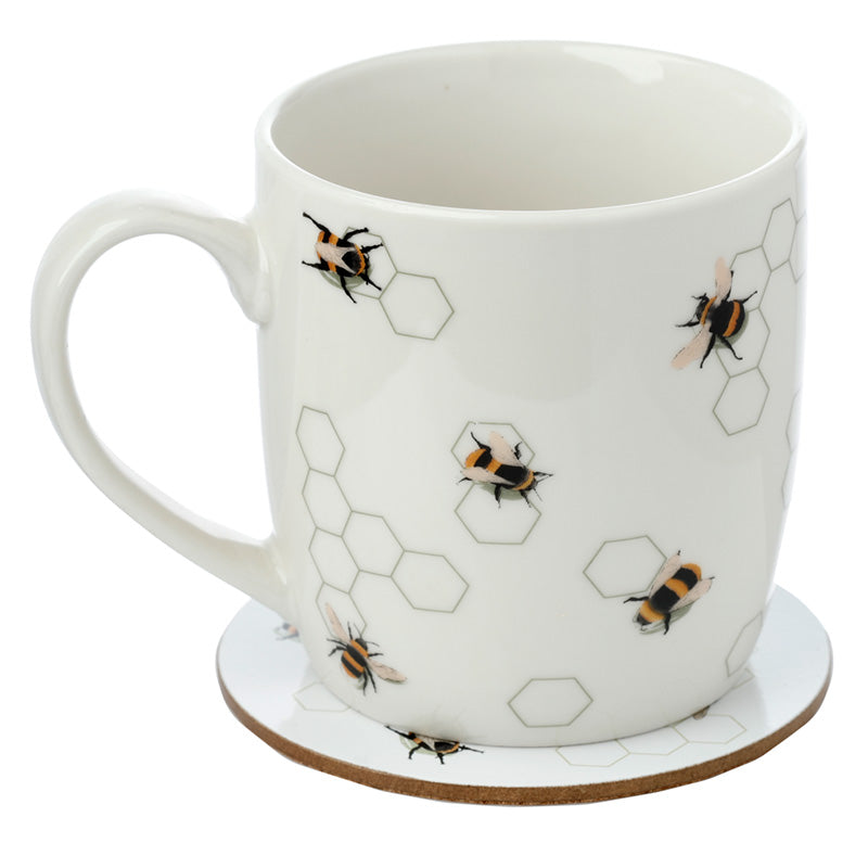 View Porcelain Mug Coaster Set Nectar Meadow Bee information