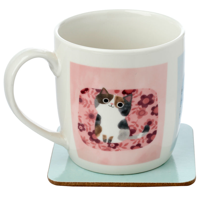 View Porcelain Mug Coaster Set Angie Rozelaar Planet Cat information