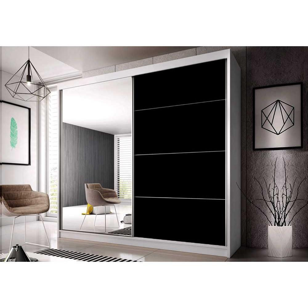 View Multi 31 Sliding Mirror Door Wardrobe 233cm White Matt 233cm information