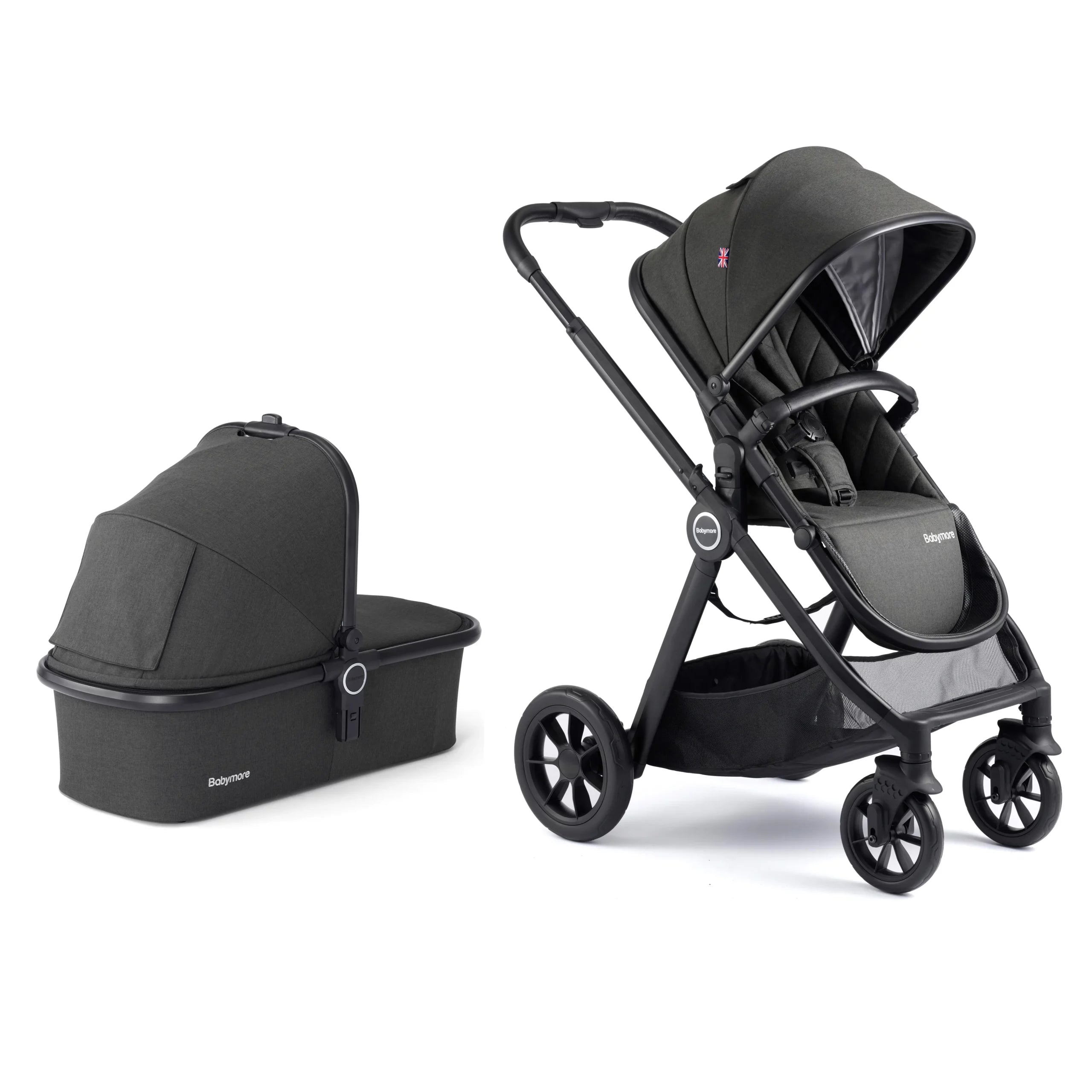 View Babymore Memore V2 Travel System 13 Piece Pecan iSize Black information