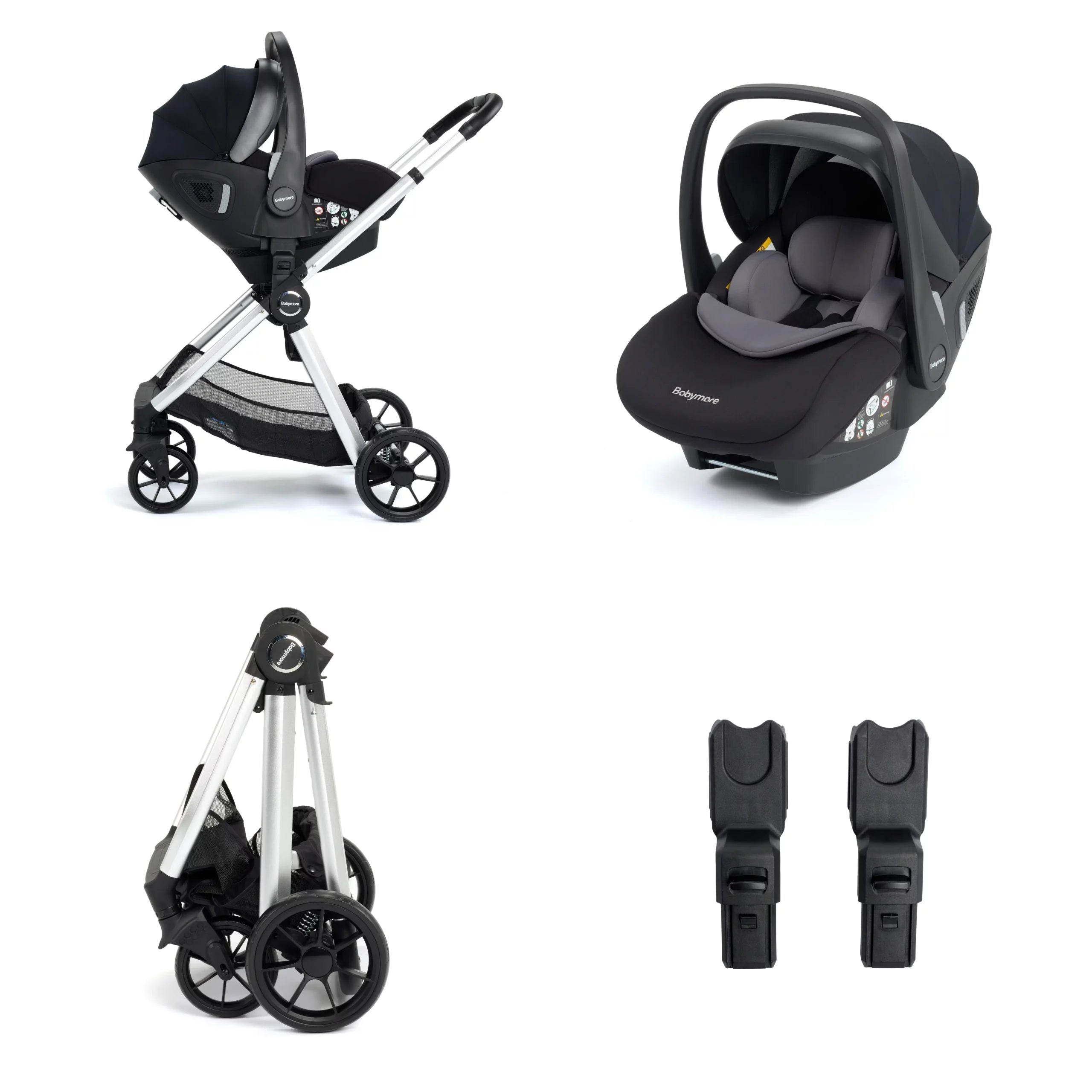 View Babymore Mimi Travel System Pecan iSize Car Seat Silver information
