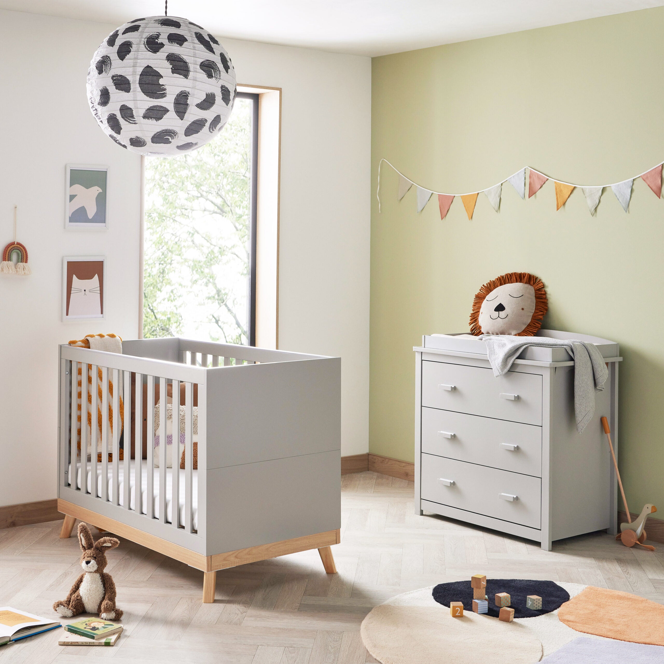 View Babymore Mona Mini 2 Piece Nursery Room Set Grey information