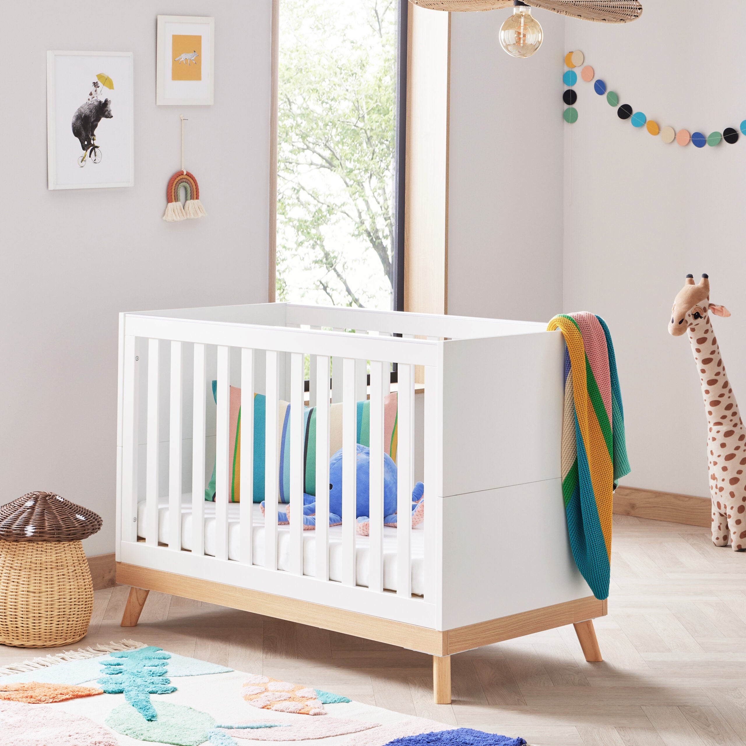 View Babymore Mona Mini Cot Bed White information