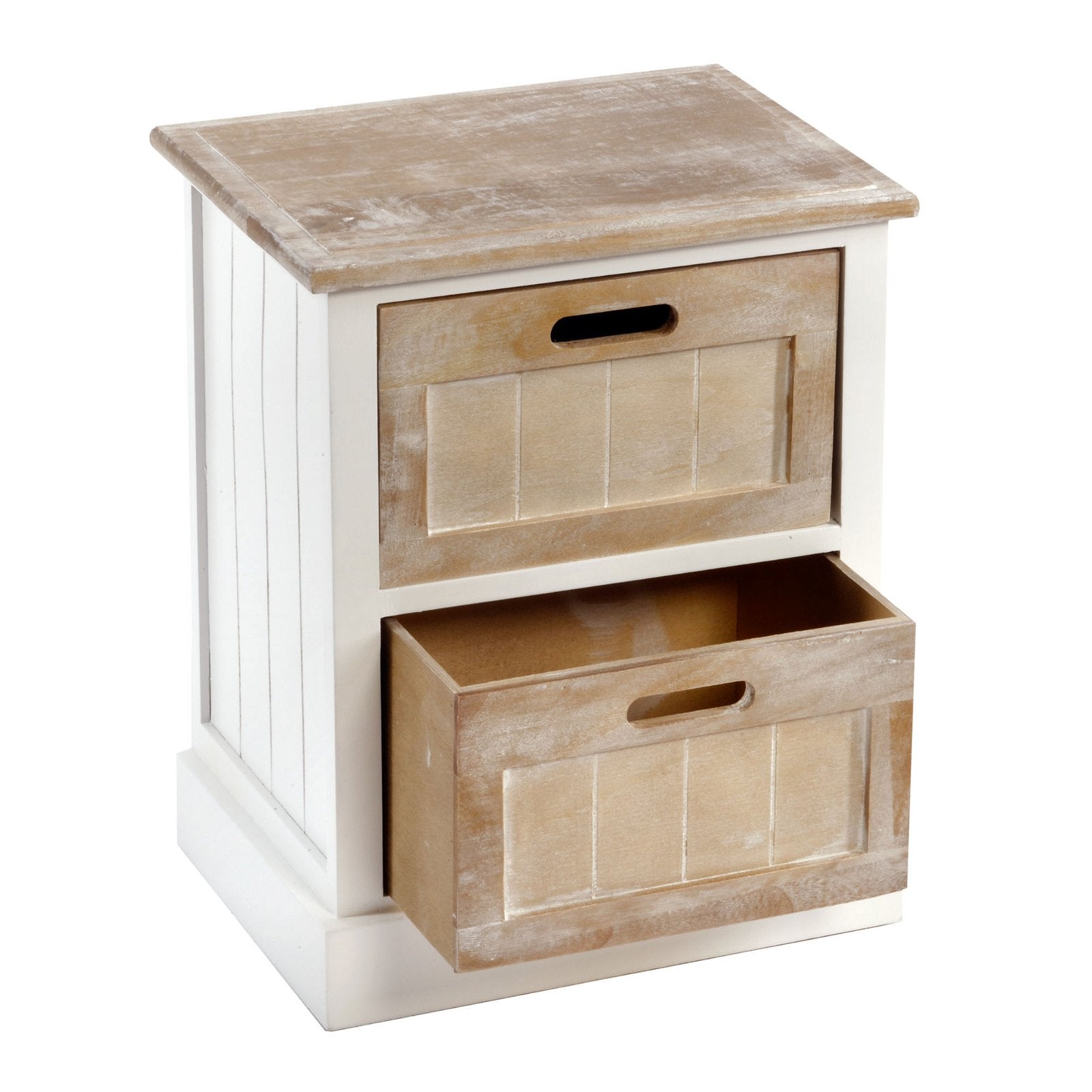 View White Wooden Cabinet 2 Drawer 38 x 28 x 48cm information