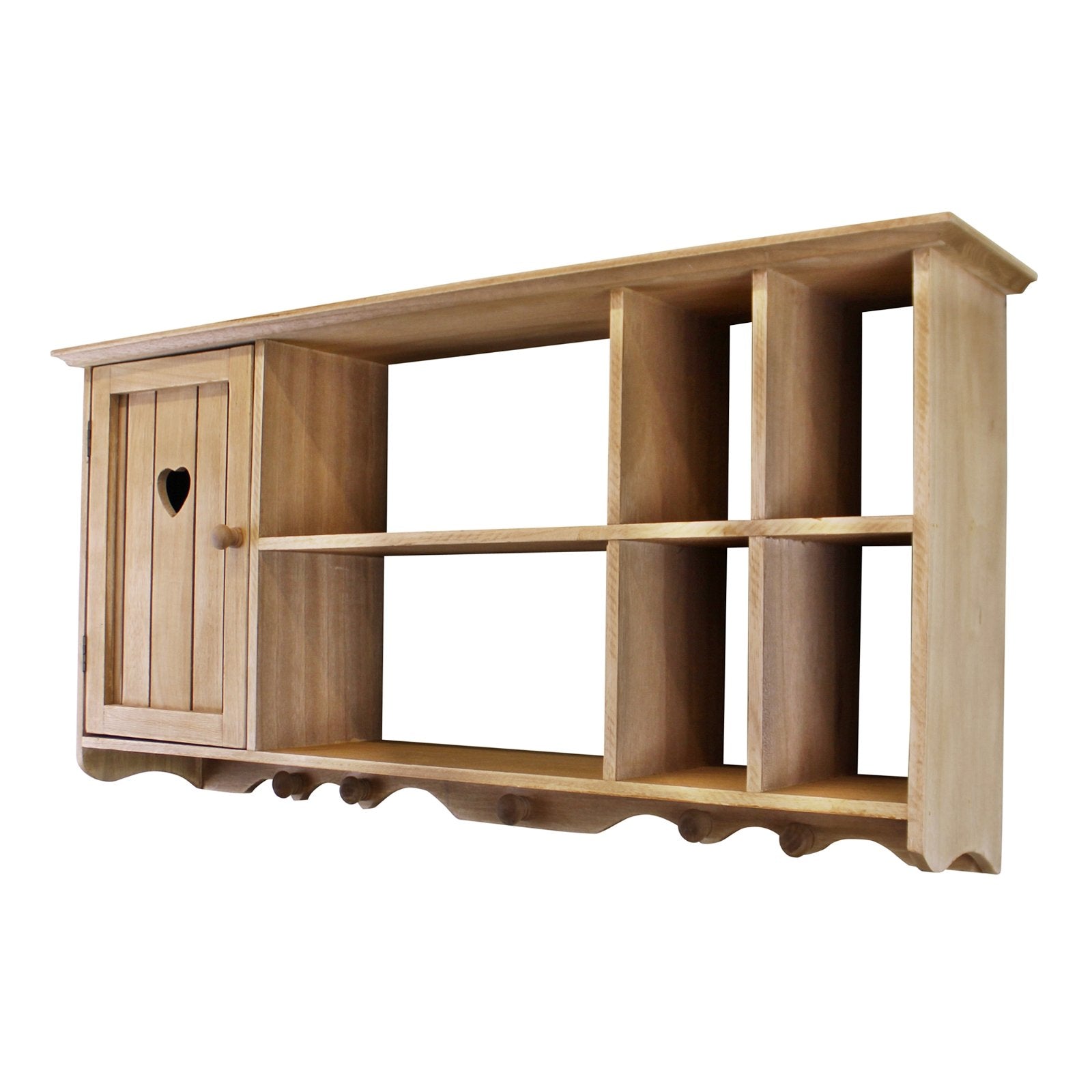 View Wooden Wall Hanging Unit With Cupboard Shelves information