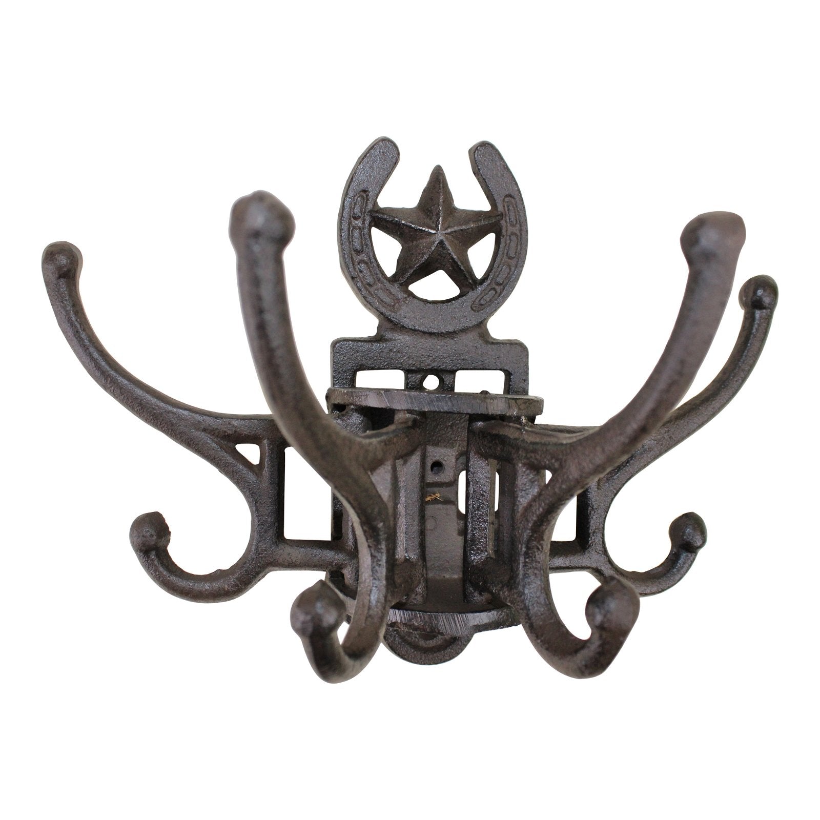 View Cast Iron Wall Mounted Rotating Coat Hooks Horseshoe 8 Hooks information