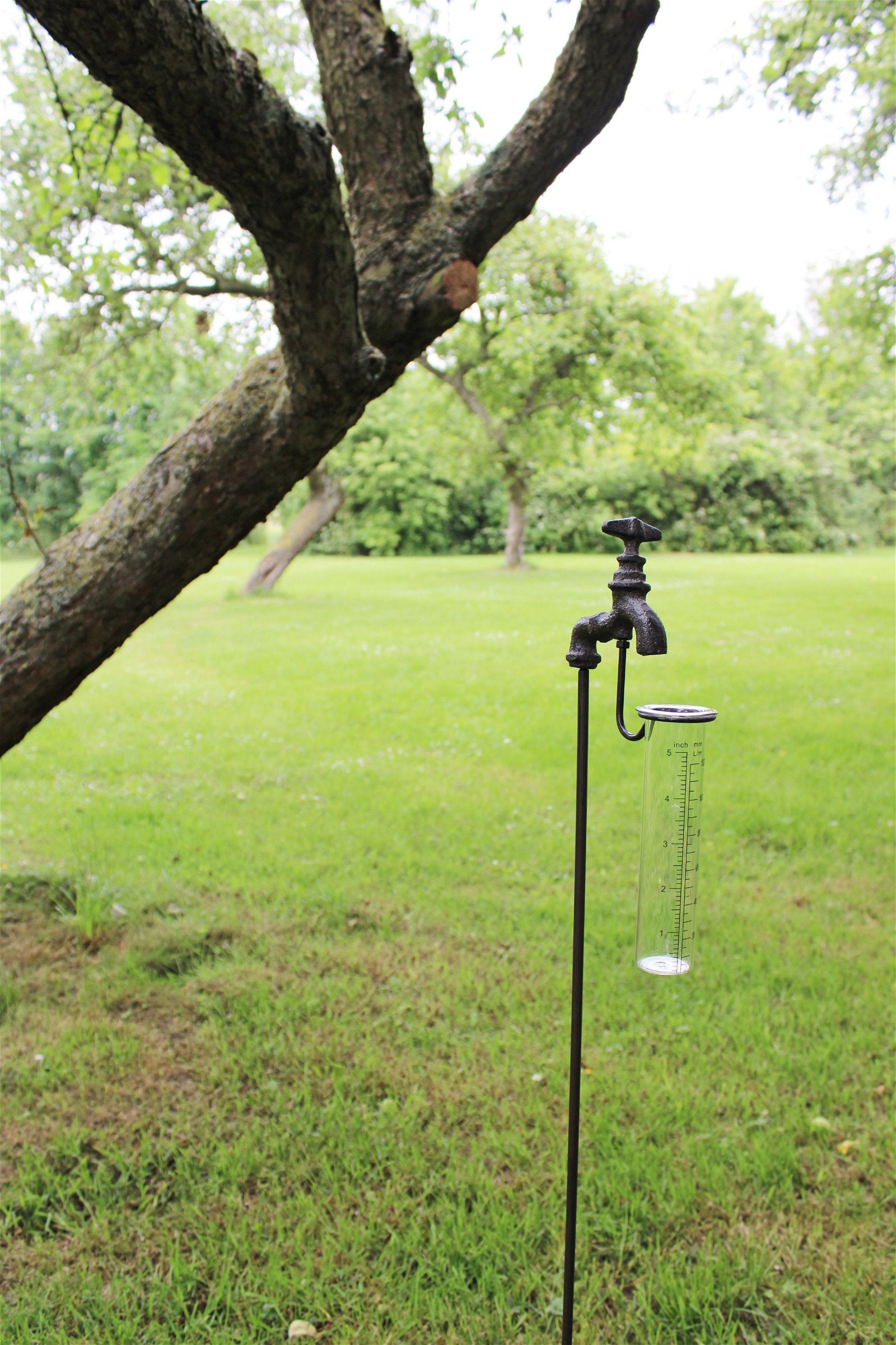 View Cast Iron and Glass Garden Rain Gauge Outside Tap information