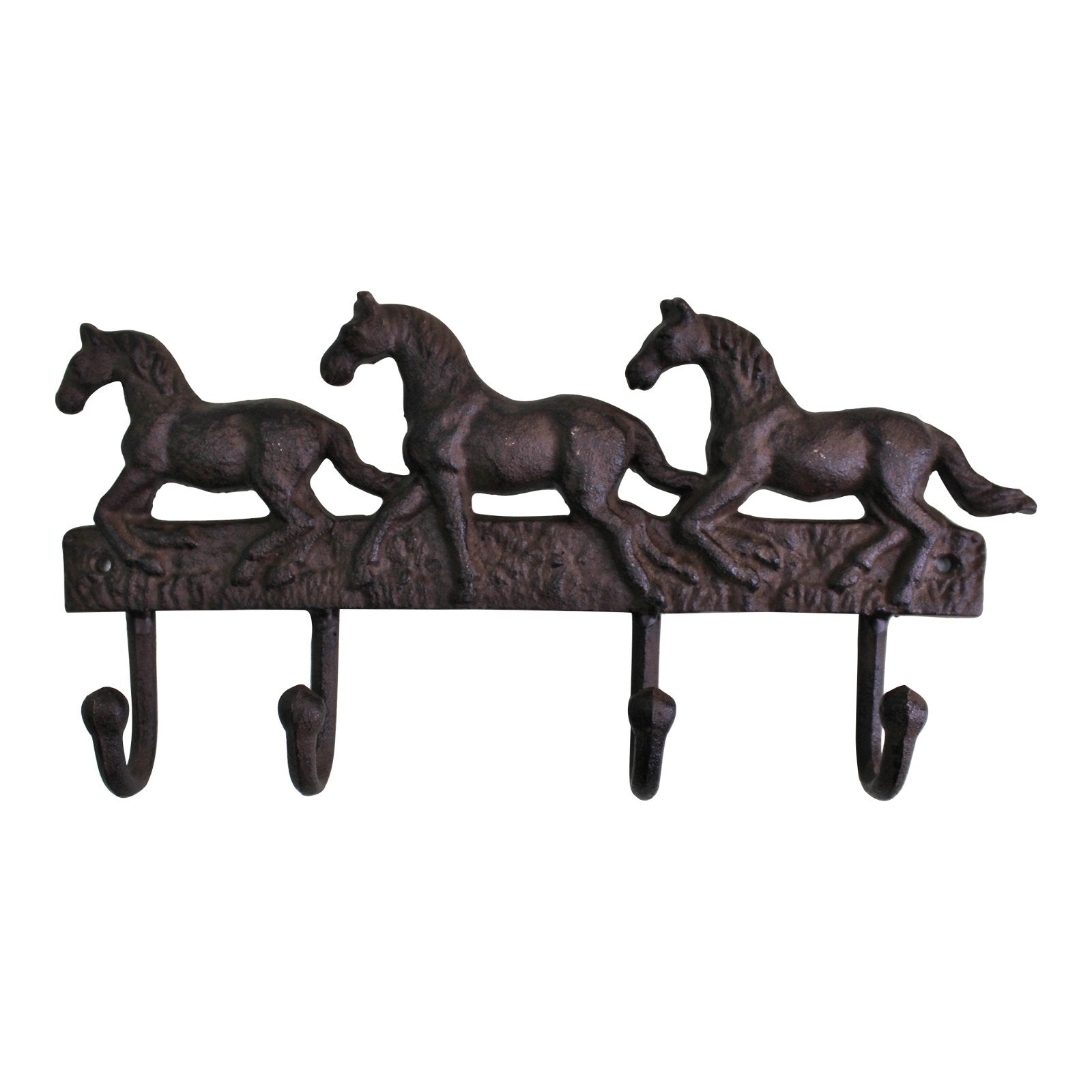 View Rustic Cast Iron Wall Hooks Three Horses information