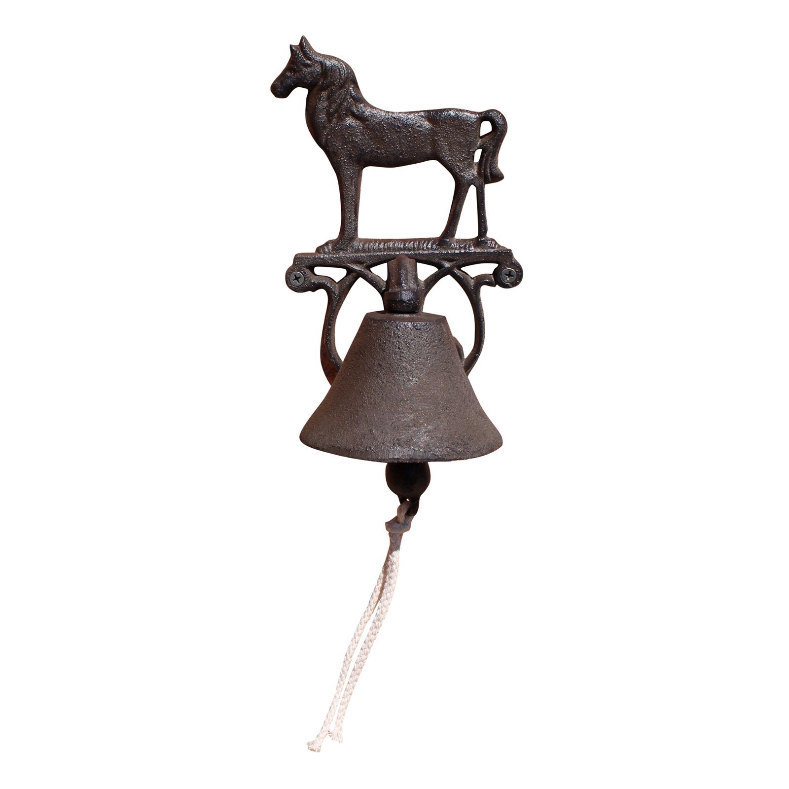 View Rustic Cast Iron Wall Bell Horse information