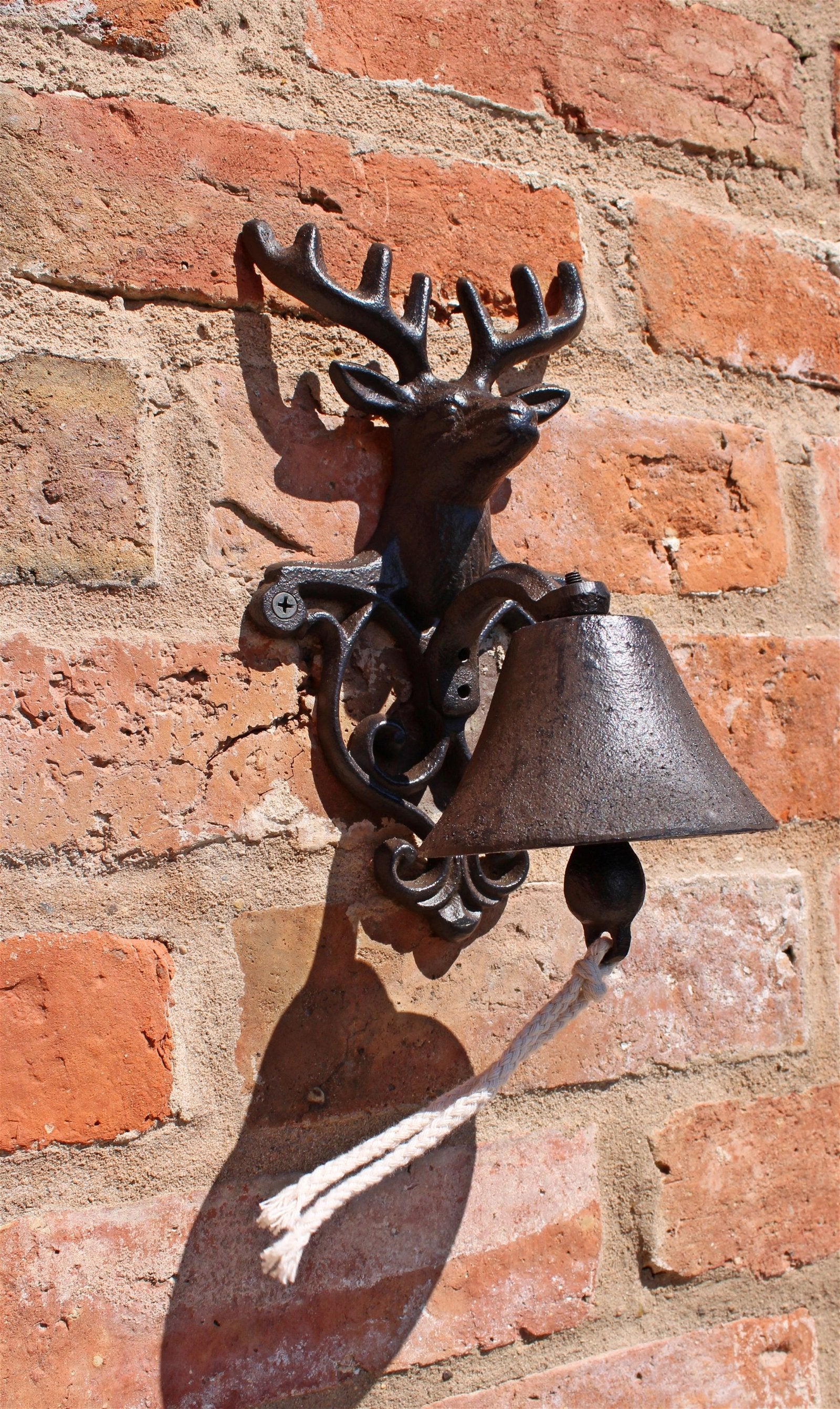 View Rustic Cast Iron Wall Bell Reindeer Bust information